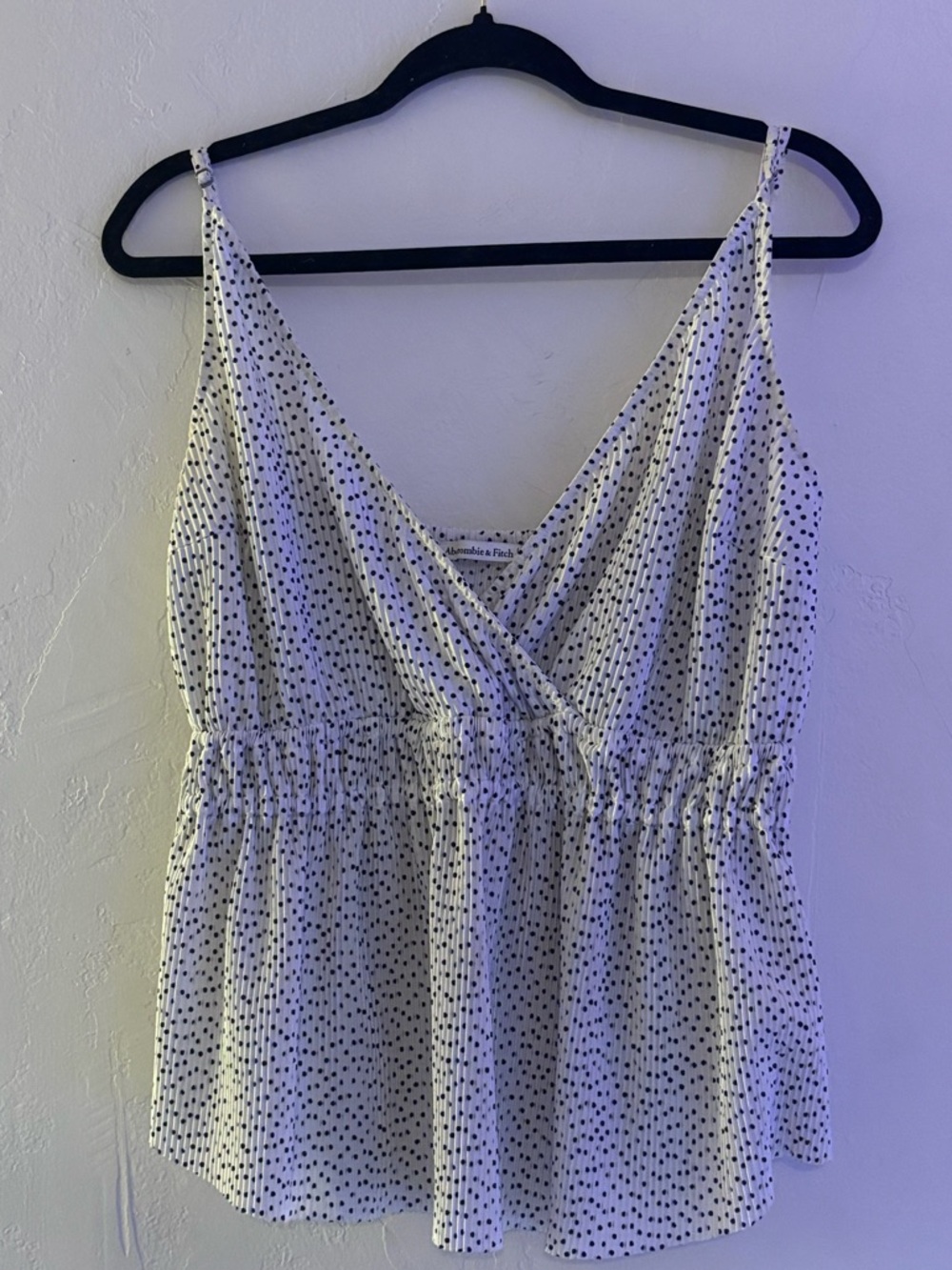 Abercrombie & Fitch White Cami with Black Dot Print